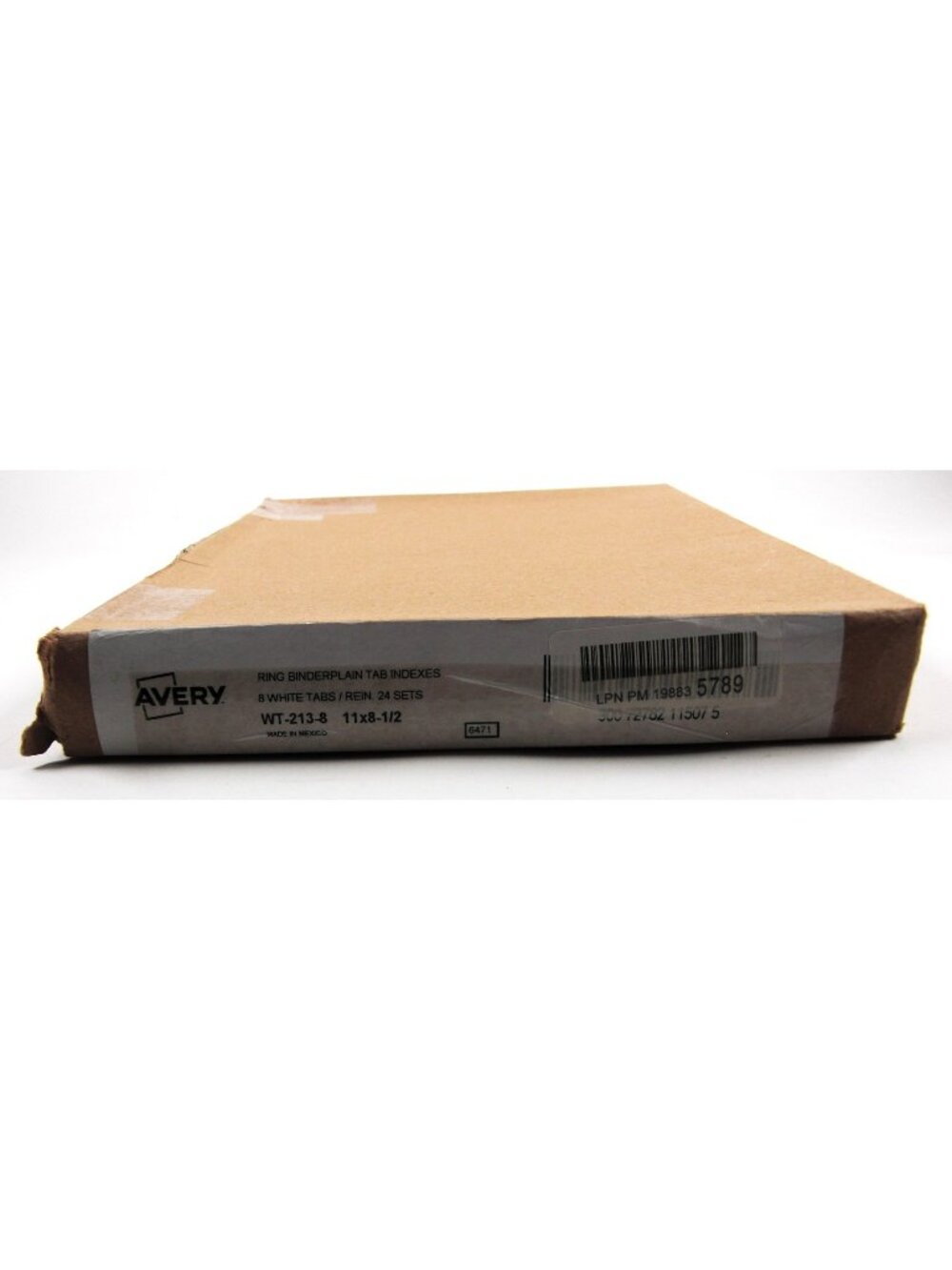 AVERY RING BINDER PLAIN TAB INDEXES 8 WHITE TABS 24 SETS WT-213-5 11x 8-1/2"